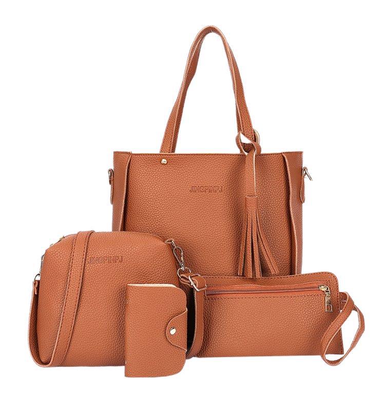 The New Bucket Tassel Women's Single-shoulder Bag Four-piece Set