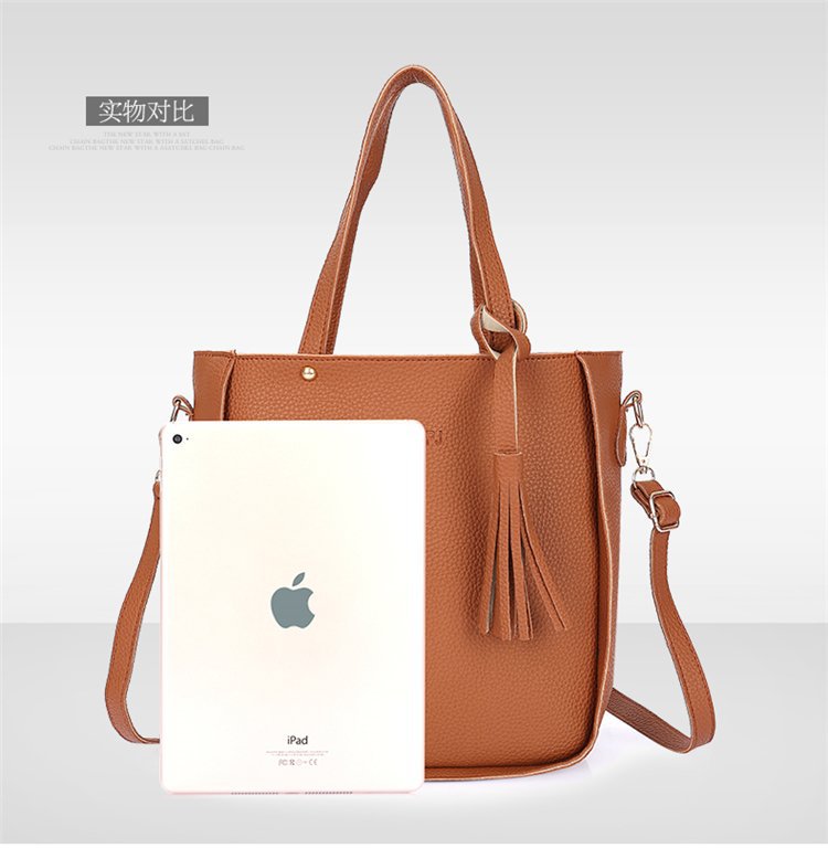 The New Bucket Tassel Women's Single-shoulder Bag Four-piece Set