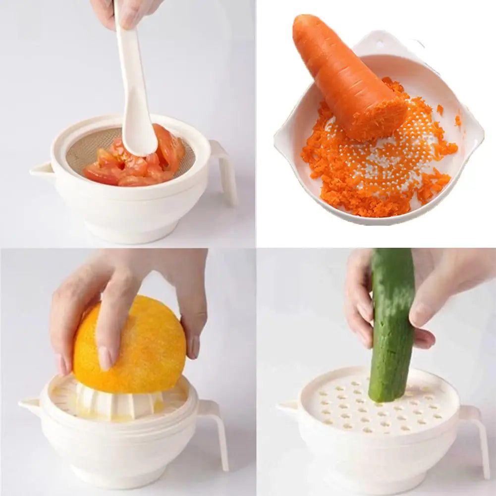 Baby Food Supplement Multifunctional Grinding Bowl Set Manual Food Grinding Fruit Puree Cooking Machine Mash Filter Juicer