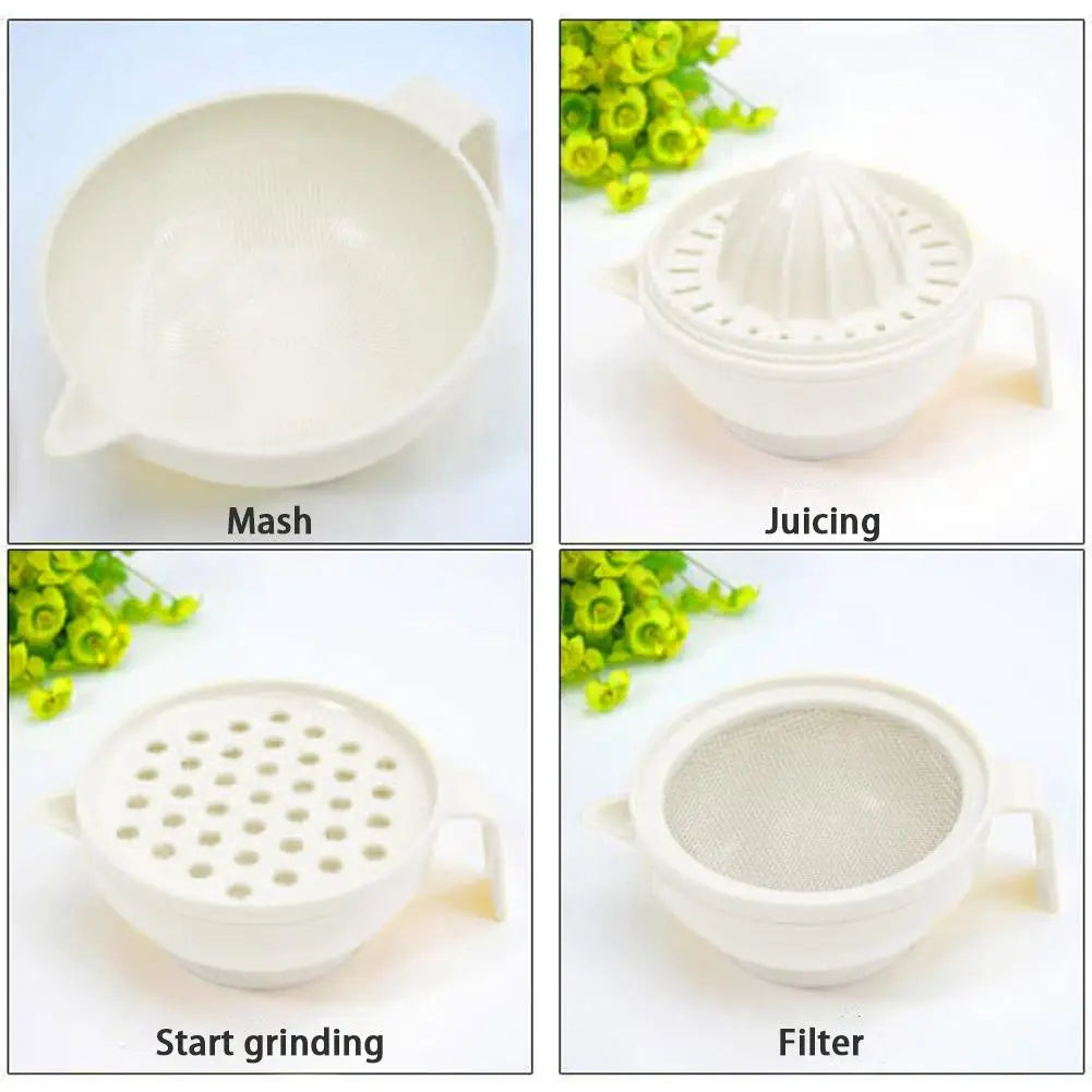 Baby Food Supplement Multifunctional Grinding Bowl Set Manual Food Grinding Fruit Puree Cooking Machine Mash Filter Juicer