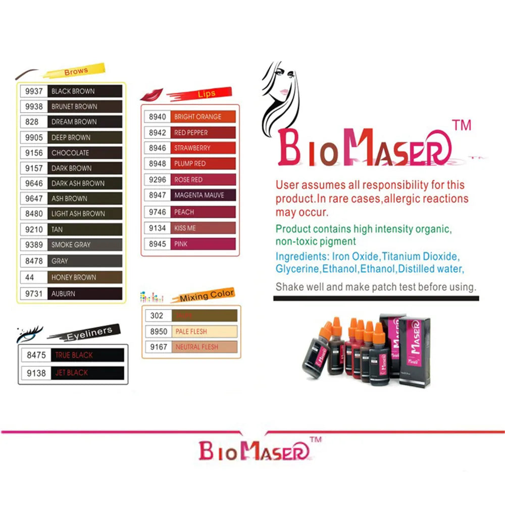 Maser Tattoo Ink Permanent Makeup Paint Machine Micro Pigments Microblading Eyebrow Lip Eyeliner Makeup Cosmetic Encre Tatouage