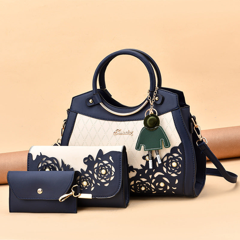 Hollow Women's Bag New Women's Three-piece Handbag Single Shoulder Messenger Bag
