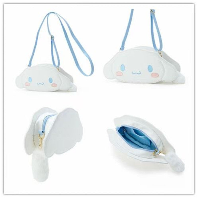 Cute Girl's New Small White Kt Plush Pull Head Head Type Crossbody Bag Crossbody Bag Cartoon Shape Shoulder Bag