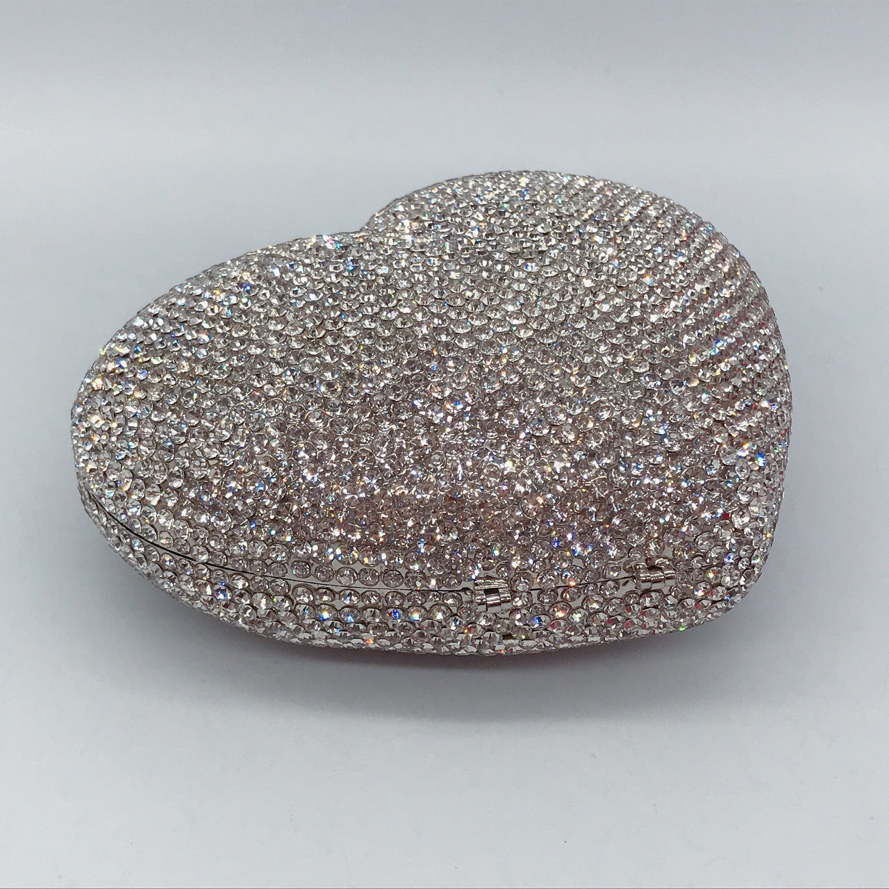 Diamond-encrusted Evening Bag European And American Solid Color Full-diamond Clutch Bag Red Dress Heart-shaped Crystal Diamond Women's Bag Chain