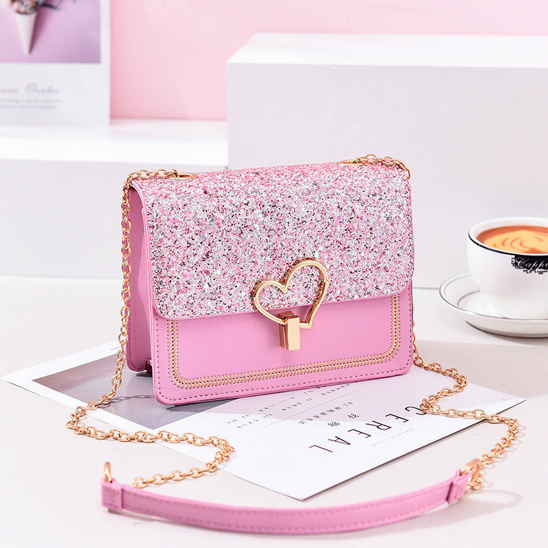 Bright Diamond New Bag Female Korean Version Of Cool Fashion Women's Bag Fresh Slung Shoulder Handbag A Generation Of Hair