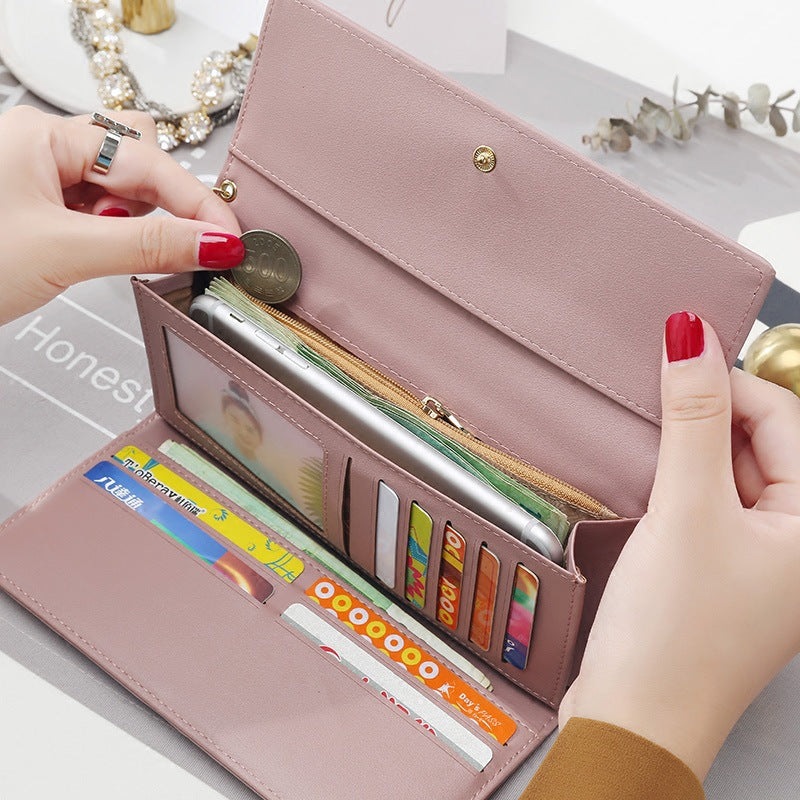 Factory Wholesale Cross-border Ladies Hand Wallet Women's Long Personality Pendant Small Fresh Multi-functional Student Wallet