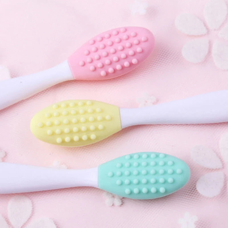 Skin Care Lip Exfoliating Facial Cleansing Face Scrub Nose Clean Brush Blackhead Remove Silicone Double-Sided Skin Care Tool