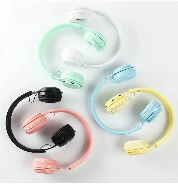 Y08 Macaron Wireless Bluetooth Headphones With Microphone Wired Earphones Gaming Headset Gamer Mp3 Players Choice Kids Gifts