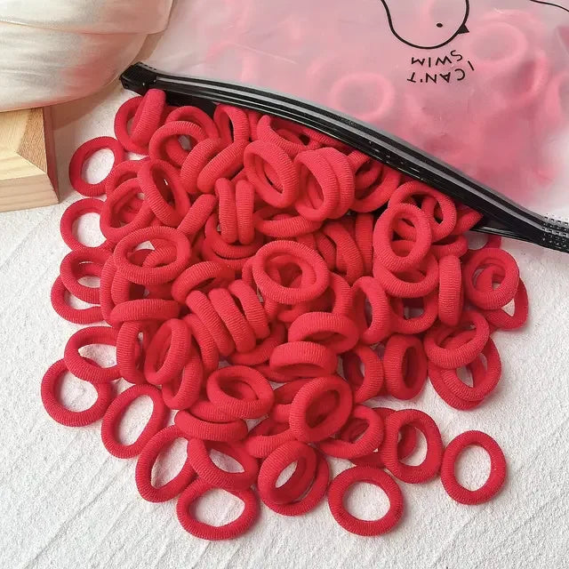 50-100Pcs Ealstic Basic Hair Ties Girls Ponytail Hold Scrunchie Rubber Band Kids Fashion Hair Band Accessories Suitable As Gift