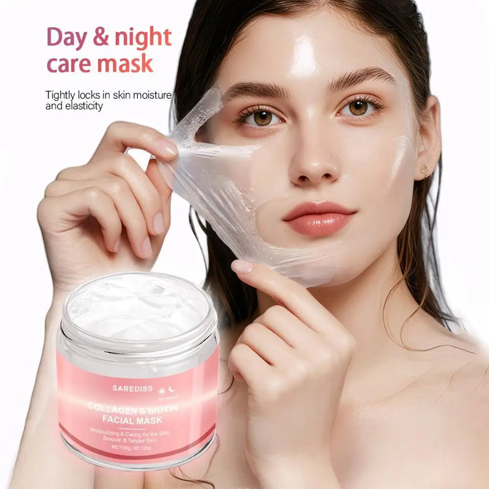 Collagen Hydrating Peel-Off Mask With Scraper Tighten Face Lifting Moisturizing Face Mask Deep Cleansing Brighten Skin Care Mask