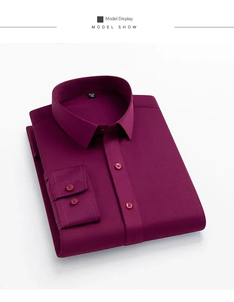 Men's long sleeved elastic shirt