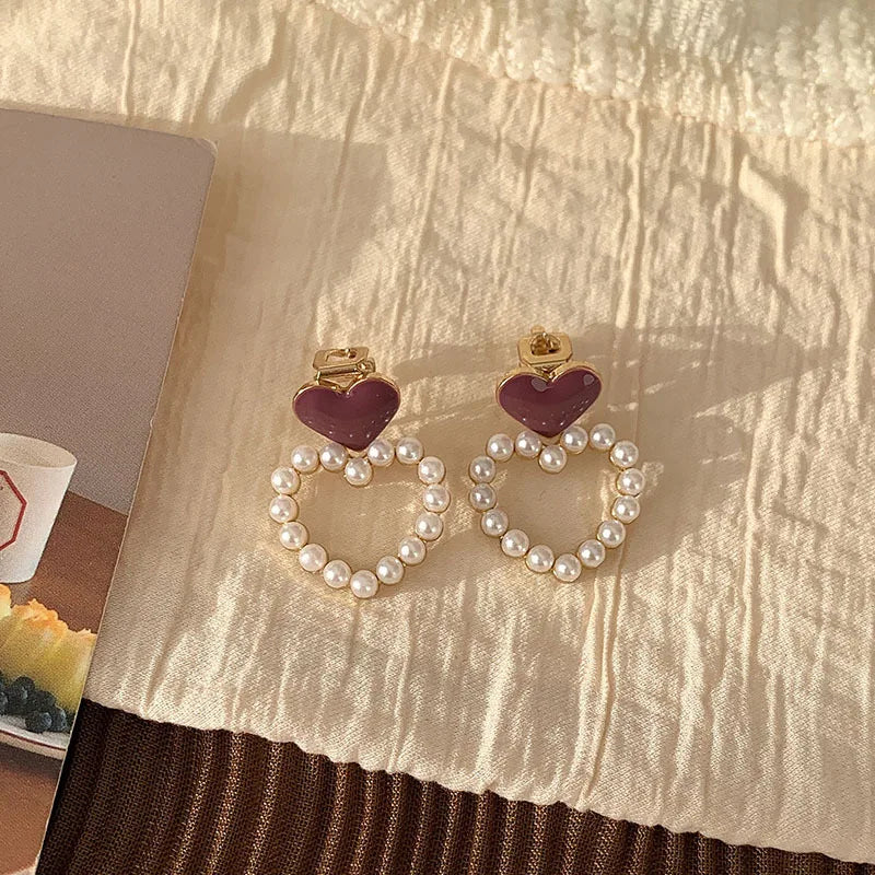 Simple Female Ear Clip Without Ear Hole Retro and Versatile Temperament Advanced Sense Minority Design Sense Pearl Earrings