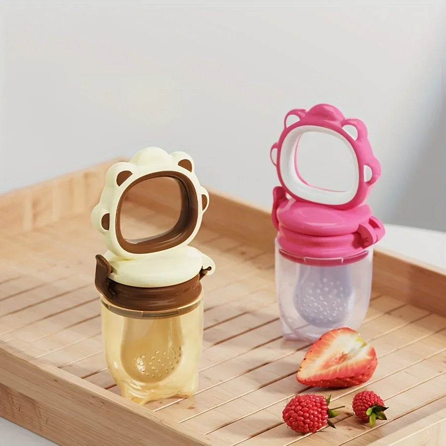 Mould Fruit & Vegetable Feeder with Silicone Mesh Cartoon Lion Food Feeder Juice Feeding Teething Utensils for Baby Food Mills