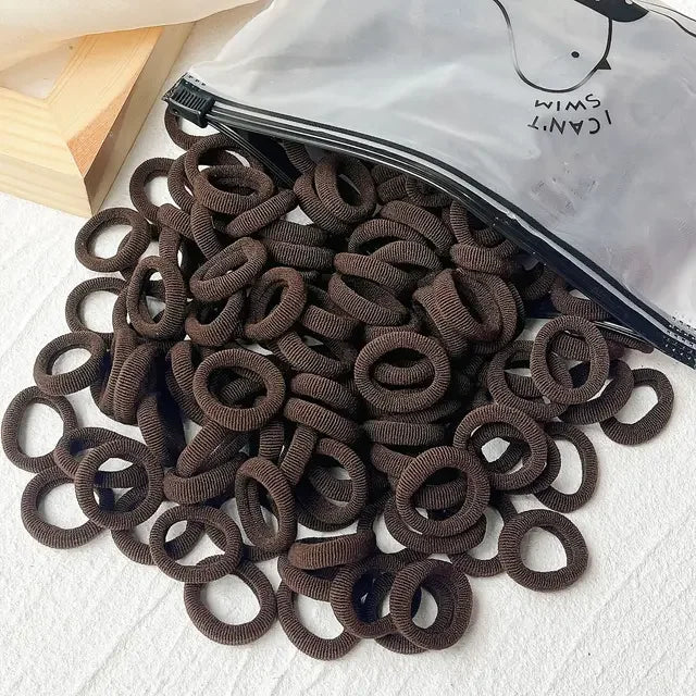 50-100Pcs Ealstic Basic Hair Ties Girls Ponytail Hold Scrunchie Rubber Band Kids Fashion Hair Band Accessories Suitable As Gift