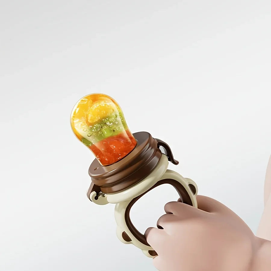 Mould Fruit & Vegetable Feeder with Silicone Mesh Cartoon Lion Food Feeder Juice Feeding Teething Utensils for Baby Food Mills