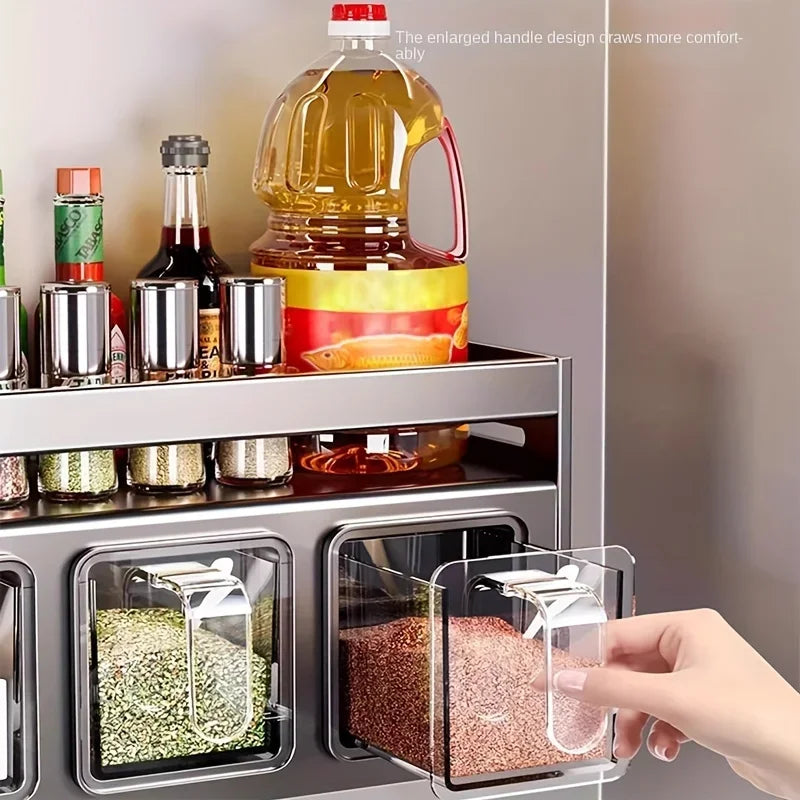Stainless Steel Kitchen Spice Rack Wall