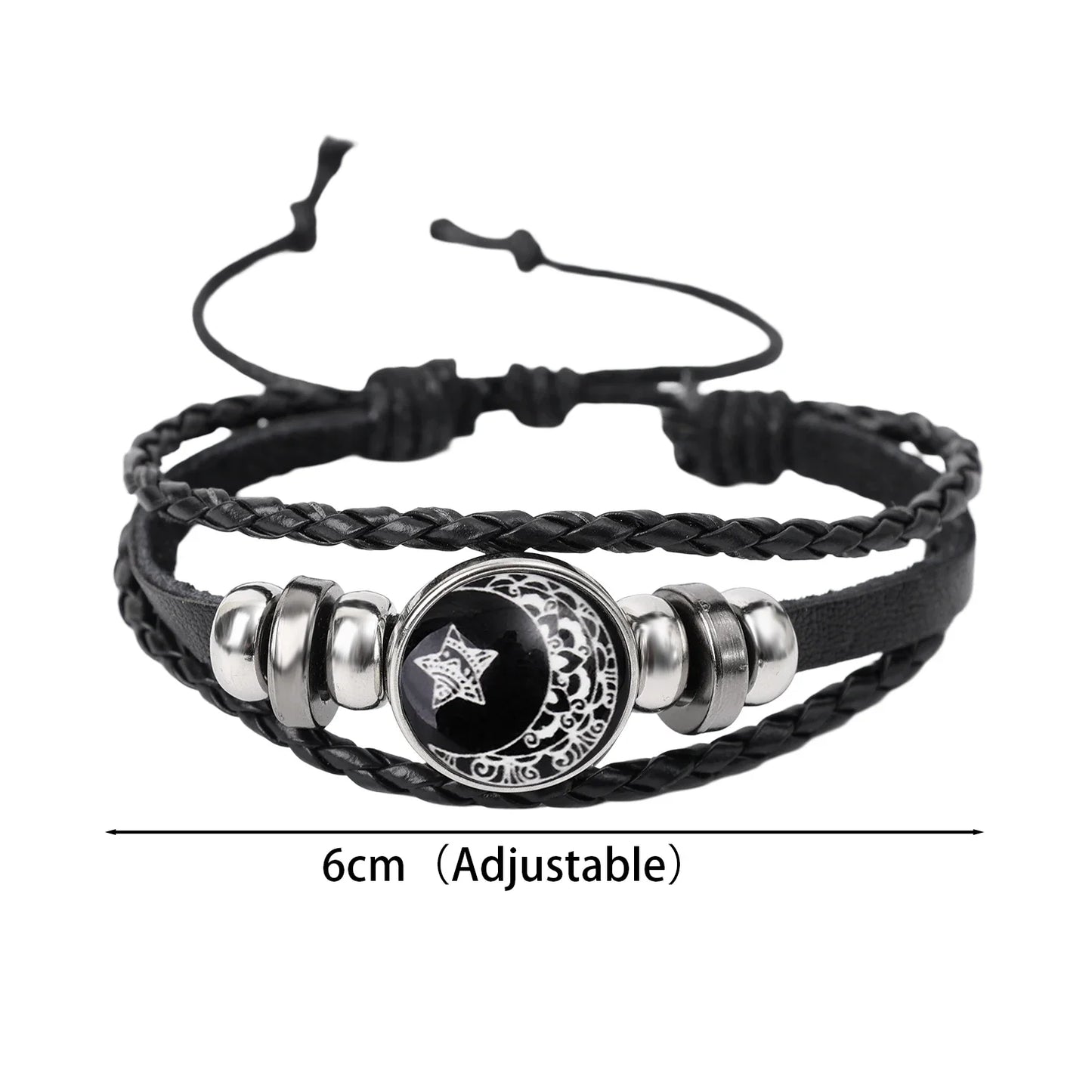 1/2Pcs Sun Moon Bracelet Luminous Adjustable Black Braided Romantic Bracelets for Friend Girlfriend Friendship Birthday Gifts