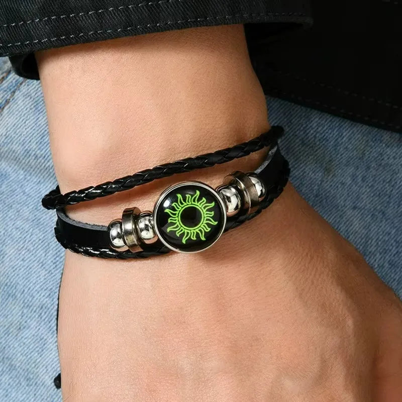 1/2Pcs Sun Moon Bracelet Luminous Adjustable Black Braided Romantic Bracelets for Friend Girlfriend Friendship Birthday Gifts