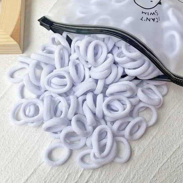 50-100Pcs Ealstic Basic Hair Ties Girls Ponytail Hold Scrunchie Rubber Band Kids Fashion Hair Band Accessories Suitable As Gift