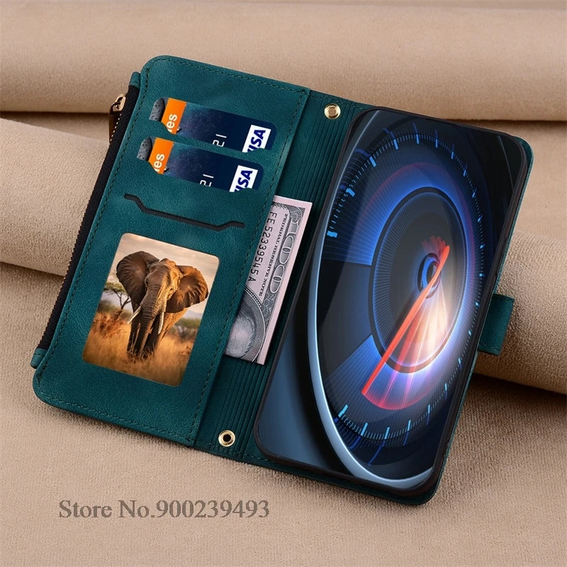 Zipper Wallet Case For Samsung Galaxy A11 A21S A01 A03 Core A23 5G A02 A02s A03s A04 A04e A04s A05 A05s Case Leather Flip Cover