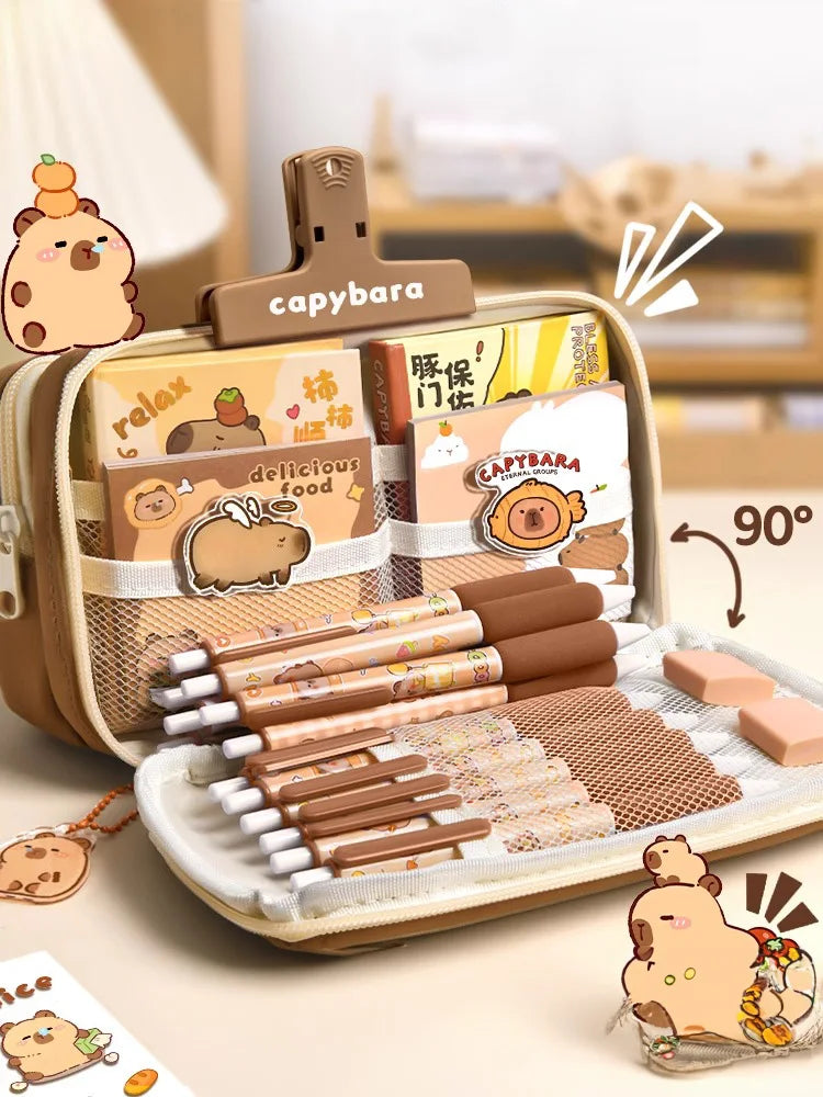 Cute Fabric Pencil Case Kawaii Large Capacity Animal Zipper Kids Bag Children'S Boys' Pen Pouch Girl School Case Supplies