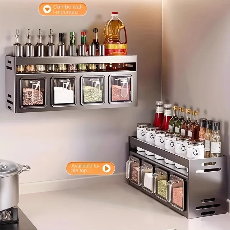 Stainless Steel Kitchen Spice Rack Wall