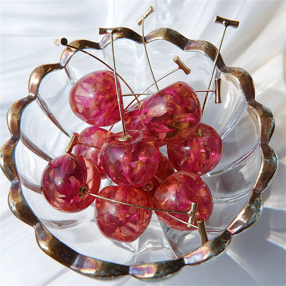 Fashion Acrylic Cherry Earrings Simple Resin Petals Drop Earring For Women INS Jewelry Women Trendy Accessories