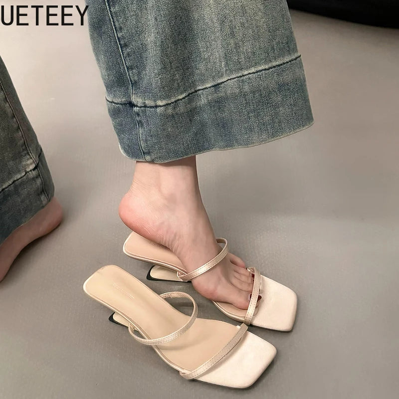Band Heel Women Slippers