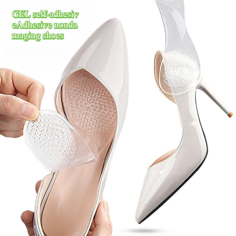 Women Sandals Round Insole Heel Protectors Silicone Cushion Foot Care Non Slip Shoe Pad High Heels Soft Adjustable Insole