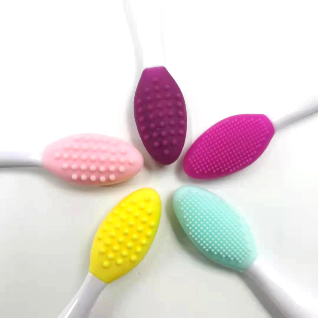 Skin Care Lip Exfoliating Facial Cleansing Face Scrub Nose Clean Brush Blackhead Remove Silicone Double-Sided Skin Care Tool