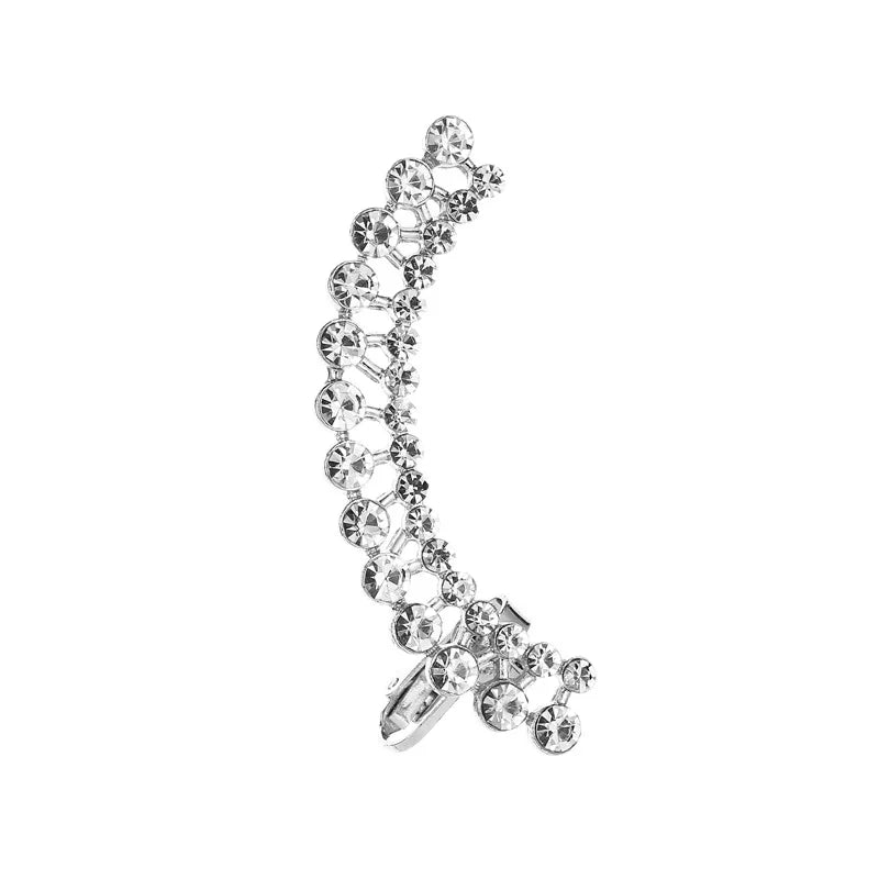 New Fashion Creative Crystal Rhinestone Stud Earrings For Women Wrap Ear Cuff Clip Earrings Girl Trendy Jewelry