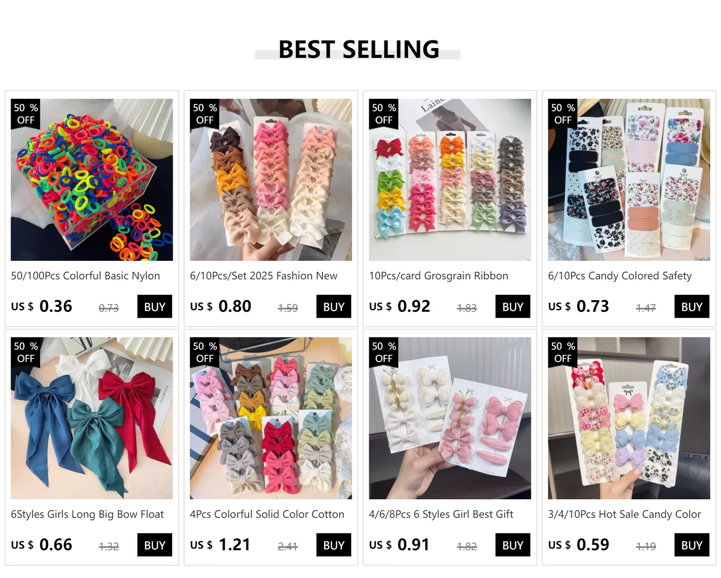 50-100Pcs Ealstic Basic Hair Ties Girls Ponytail Hold Scrunchie Rubber Band Kids Fashion Hair Band Accessories Suitable As Gift