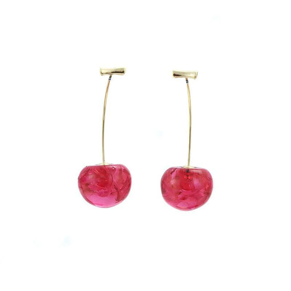 Fashion Acrylic Cherry Earrings Simple Resin Petals Drop Earring For Women INS Jewelry Women Trendy Accessories