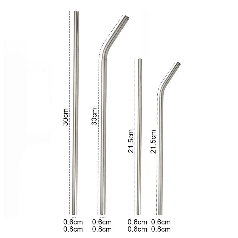 1Pc Stainless Steel Straws 6/8mm Reusable Straight Bent Drinking Straws Replacement Straw for Stanley 30oz 40oz for Tyeso Cup