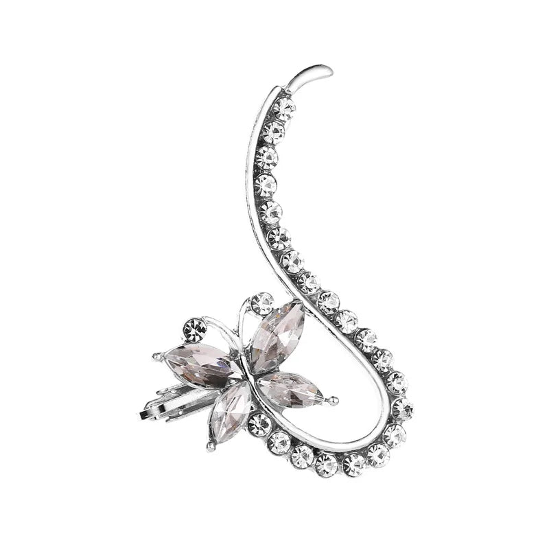 New Fashion Creative Crystal Rhinestone Stud Earrings For Women Wrap Ear Cuff Clip Earrings Girl Trendy Jewelry