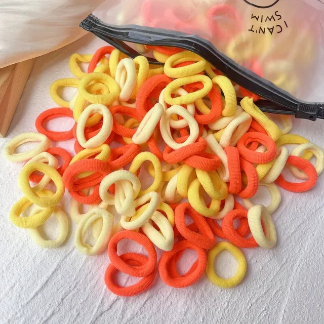 50-100Pcs Ealstic Basic Hair Ties Girls Ponytail Hold Scrunchie Rubber Band Kids Fashion Hair Band Accessories Suitable As Gift