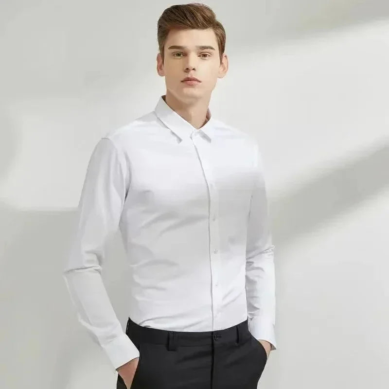 Men's long sleeved elastic shirt
