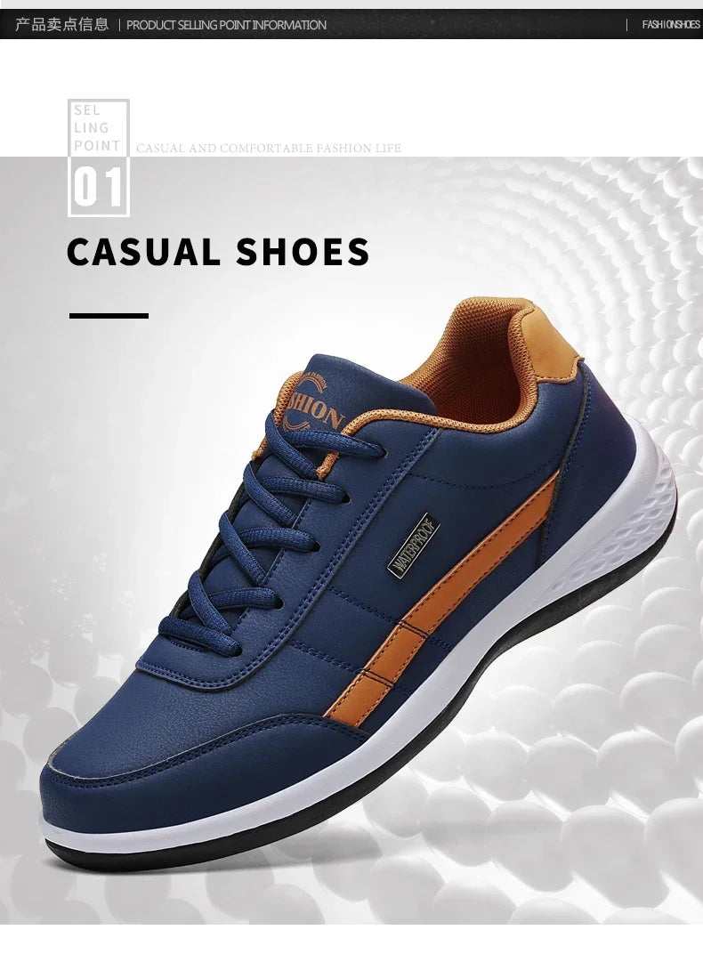 Men Leather Sneaker Waterproof