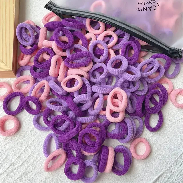 50-100Pcs Ealstic Basic Hair Ties Girls Ponytail Hold Scrunchie Rubber Band Kids Fashion Hair Band Accessories Suitable As Gift