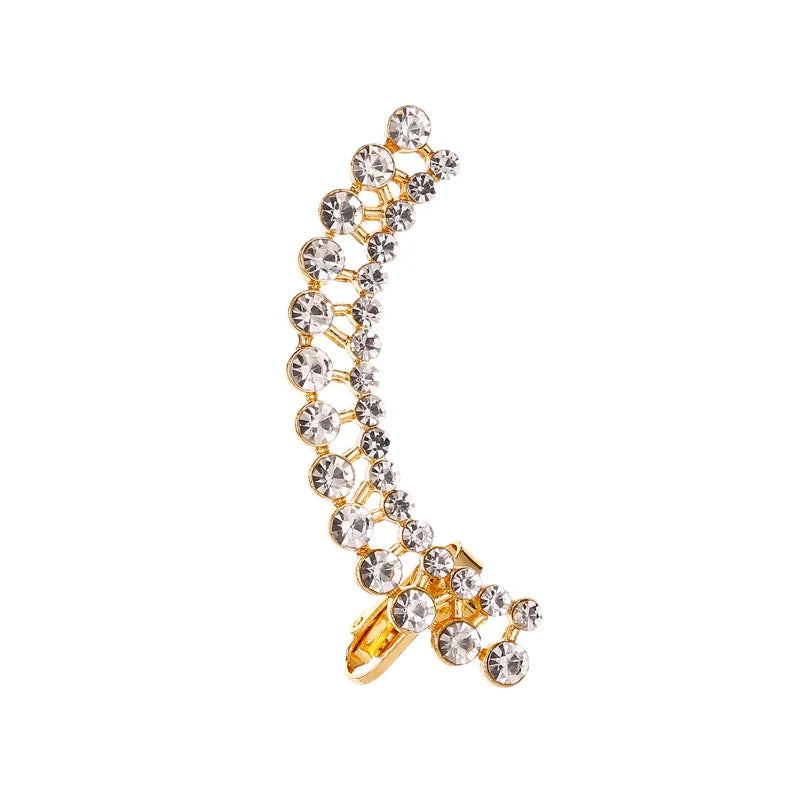 New Fashion Creative Crystal Rhinestone Stud Earrings For Women Wrap Ear Cuff Clip Earrings Girl Trendy Jewelry