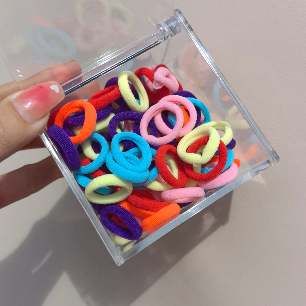 50-100Pcs Ealstic Basic Hair Ties Girls Ponytail Hold Scrunchie Rubber Band Kids Fashion Hair Band Accessories Suitable As Gift
