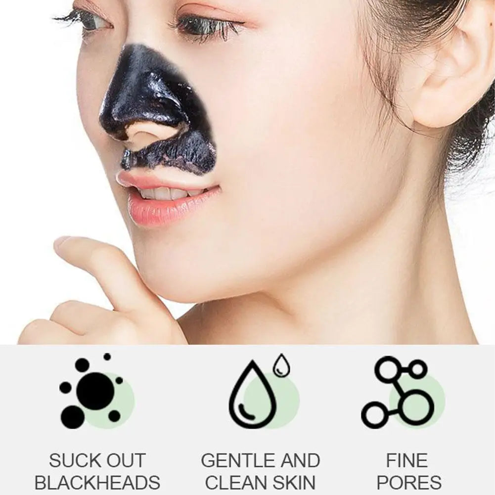 Bamboo Charcoal Nose Blackhead Remover Mask Deep Cleansing Shrink Pore Acne Treatment Mask Skin Care Nose Black Dots Pore Mask