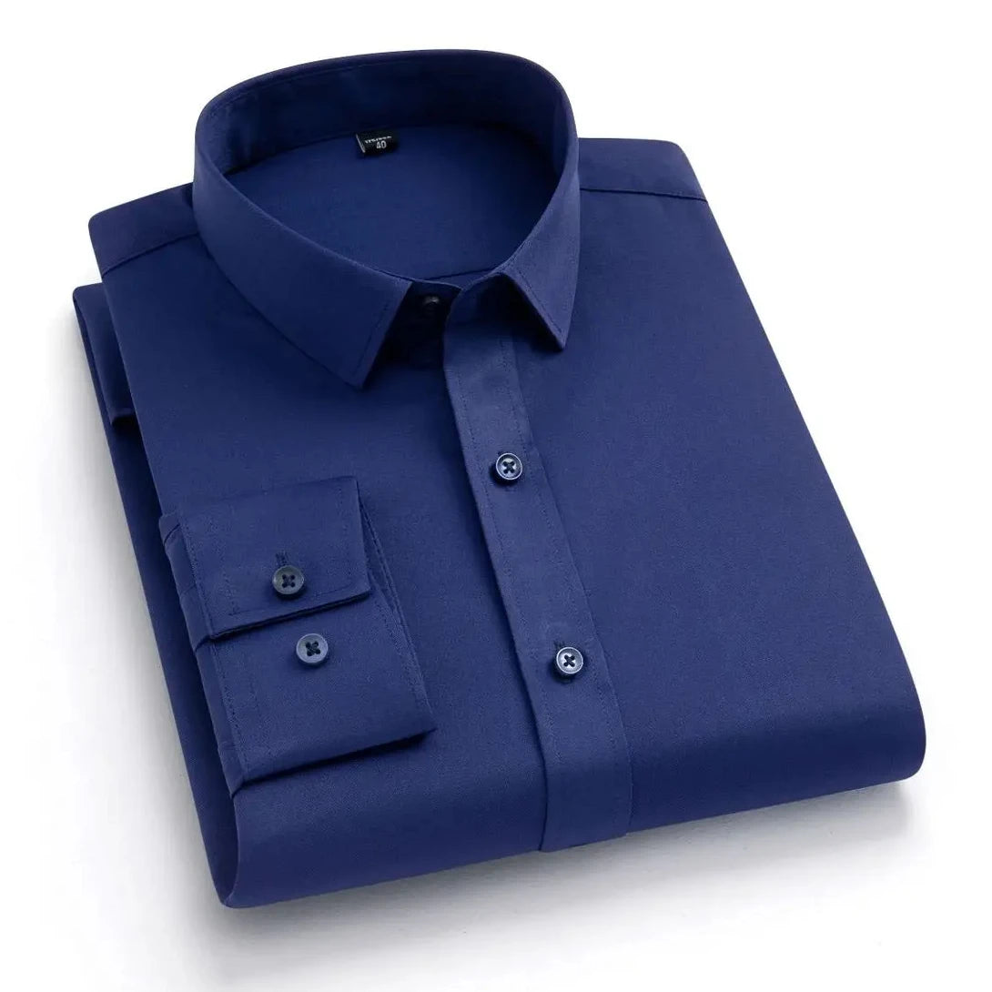 Men's long sleeved elastic shirt