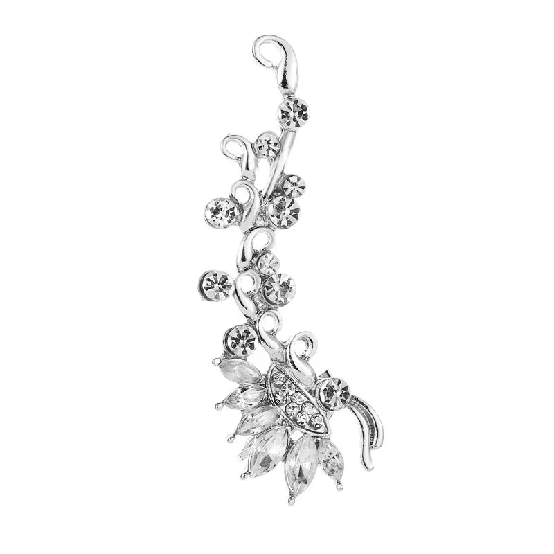 New Fashion Creative Crystal Rhinestone Stud Earrings For Women Wrap Ear Cuff Clip Earrings Girl Trendy Jewelry