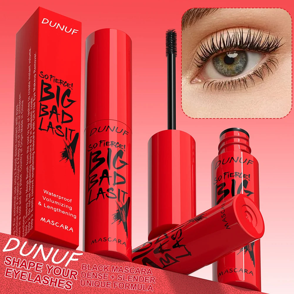 DUNUF 1 Pcs Long Lasting Mascara Thin Thick Waterproof Curl does not Easily Stain Sweat-proof and Non-smudging Beginner Friendly