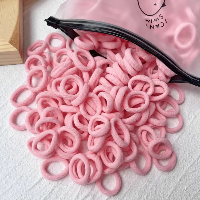 50-100Pcs Ealstic Basic Hair Ties Girls Ponytail Hold Scrunchie Rubber Band Kids Fashion Hair Band Accessories Suitable As Gift