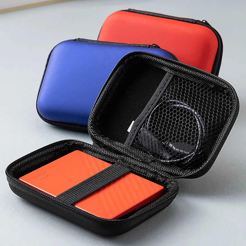 Hdd Case 2.5 Inch HDD/SSD Hard Drive Case HDD Protector Storage Bag Portable External Hard Drive Pouch For USB Cable Charger