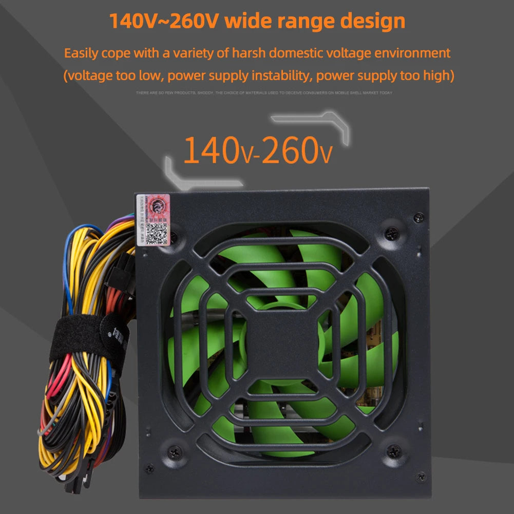 Desktop PSU Silent Gaming PC Power Supply Dual 6Pin ATX Power Supply 2 SATA Six Protection 8 CPU for Desktop PC for Computer