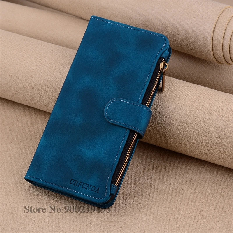 Zipper Wallet Case For Samsung Galaxy A11 A21S A01 A03 Core A23 5G A02 A02s A03s A04 A04e A04s A05 A05s Case Leather Flip Cover