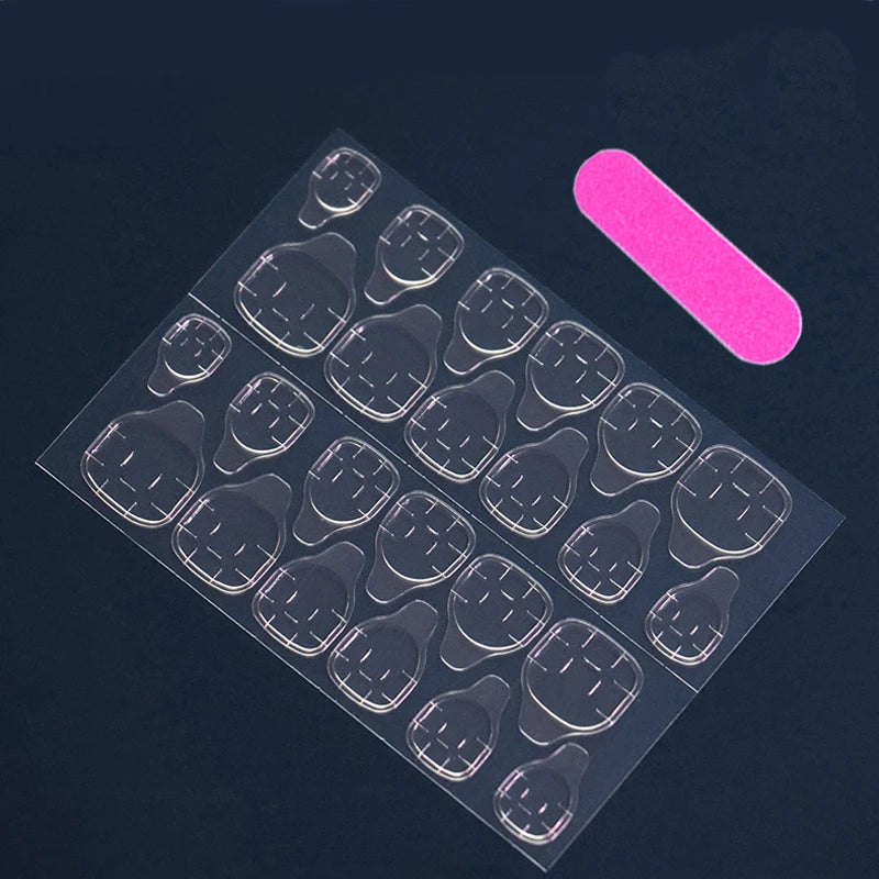 24 PCs Short French Minimalist Nails with 1 Jelly and 1 Nail File